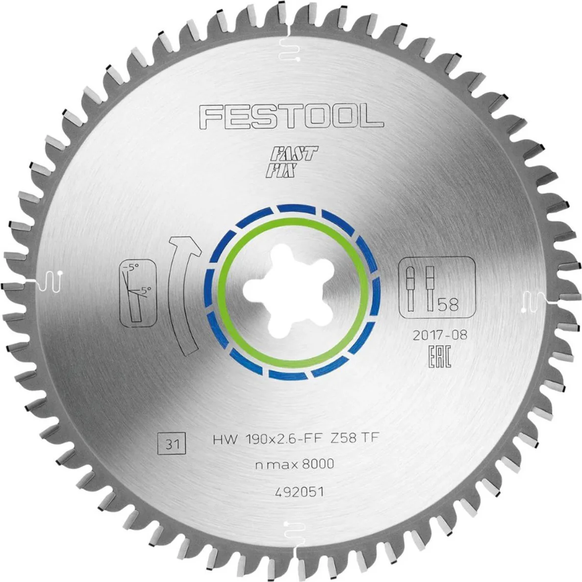 Festool HW 190x2,6 FF TF58 Cirkelzaagblad - 492051