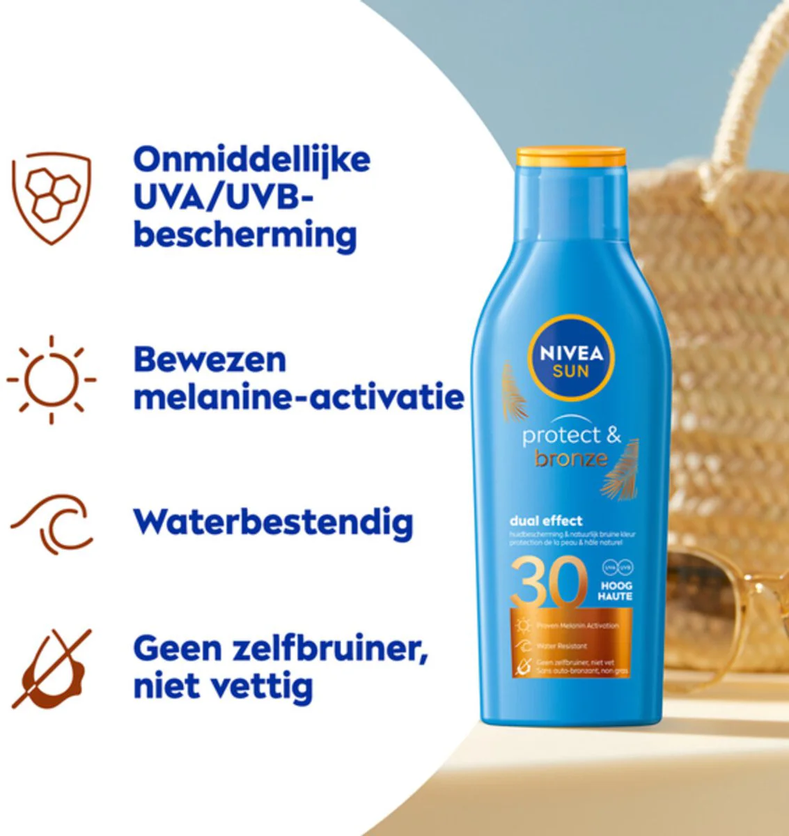 3x NIVEA Sun Protect & Bronze Zonnebrand SPF 30 200 ml