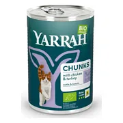 Yarrah Bio Kattenvoer Chunks Kip & Kalkoen 405 gr