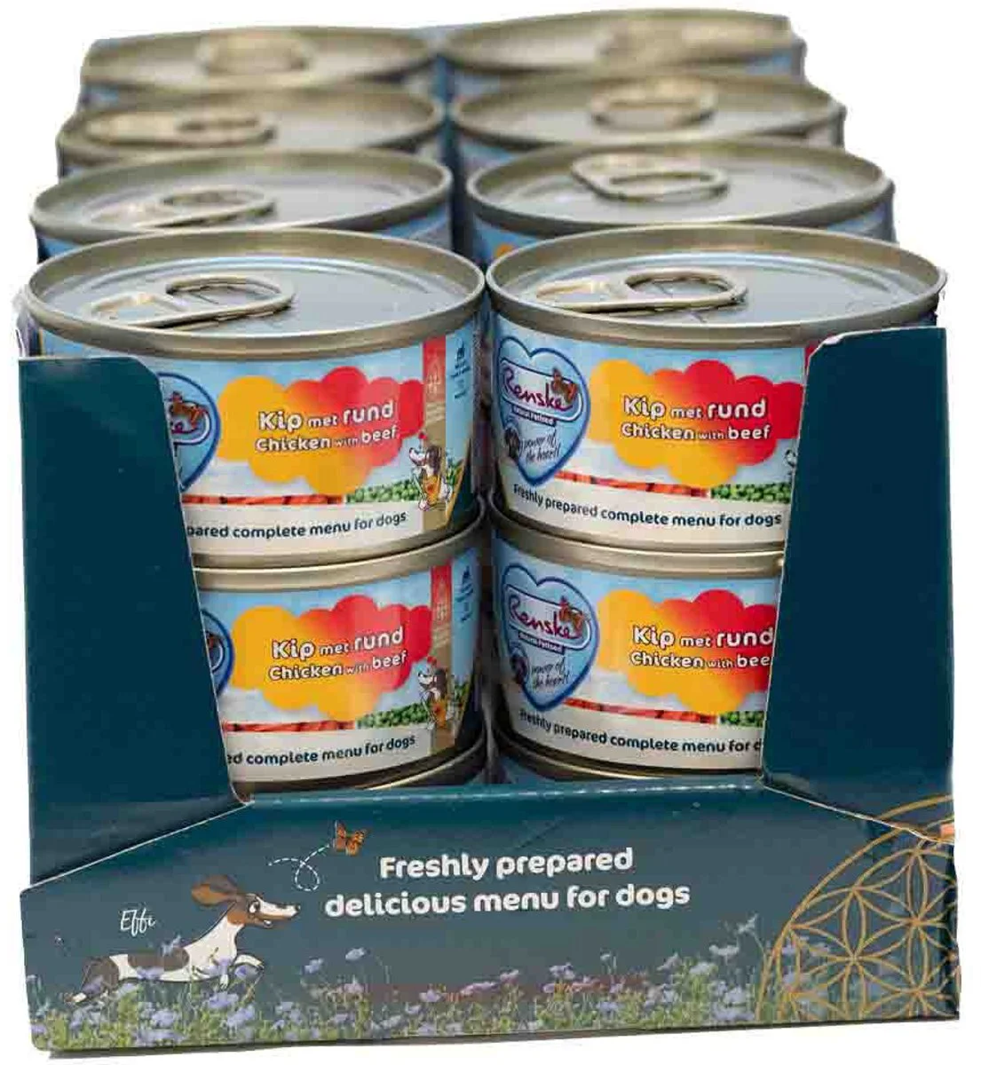 24x Renske Vers Gestoomd Complete Menu Hondenvoer Nat Kip - Rund 95 gr