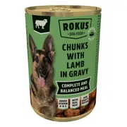 Rokus Hondenvoer Blik Stukjes Lam in Jus 415 gr