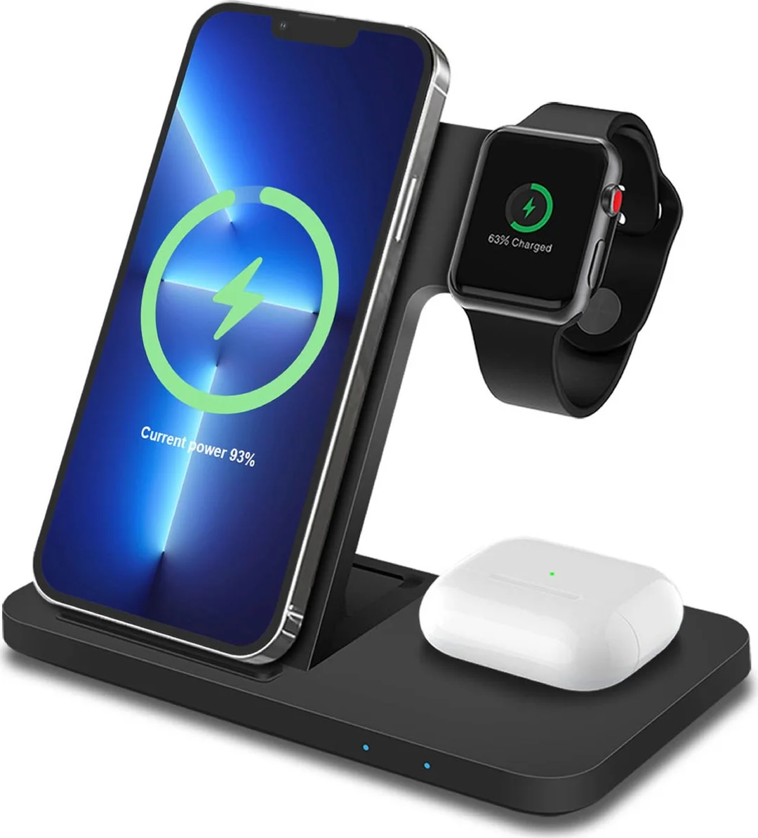 MMOBIEL Draadloos Oplaadstation - 3-in-1 Draadloze Oplader - Wireless Charger - Zwart