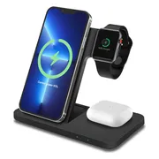 MMOBIEL Draadloos Oplaadstation - 3-in-1 Draadloze Oplader - Wireless Charger - Zwart