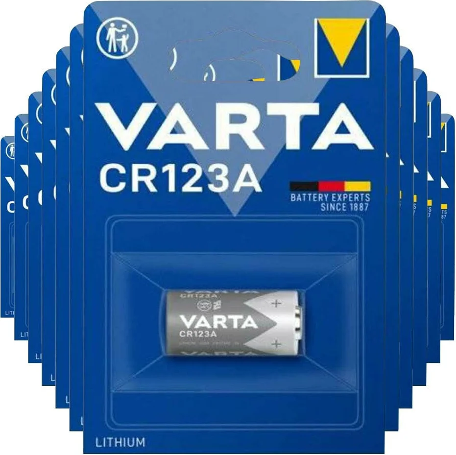 12x Varta Lithium Batterijen Cylindrical CR123A