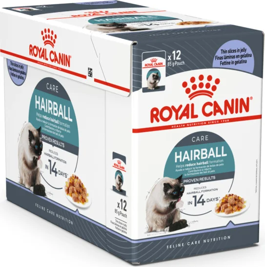 12x Royal Canin Hairball Care Jelly Kattenvoer Nat 85 gr