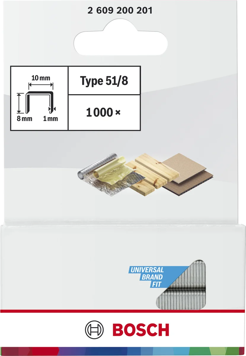 Bosch Professional Nieten type 51 | 8 mm | 10,0 x 1,0 mm | 1000 stuks - 2609200201