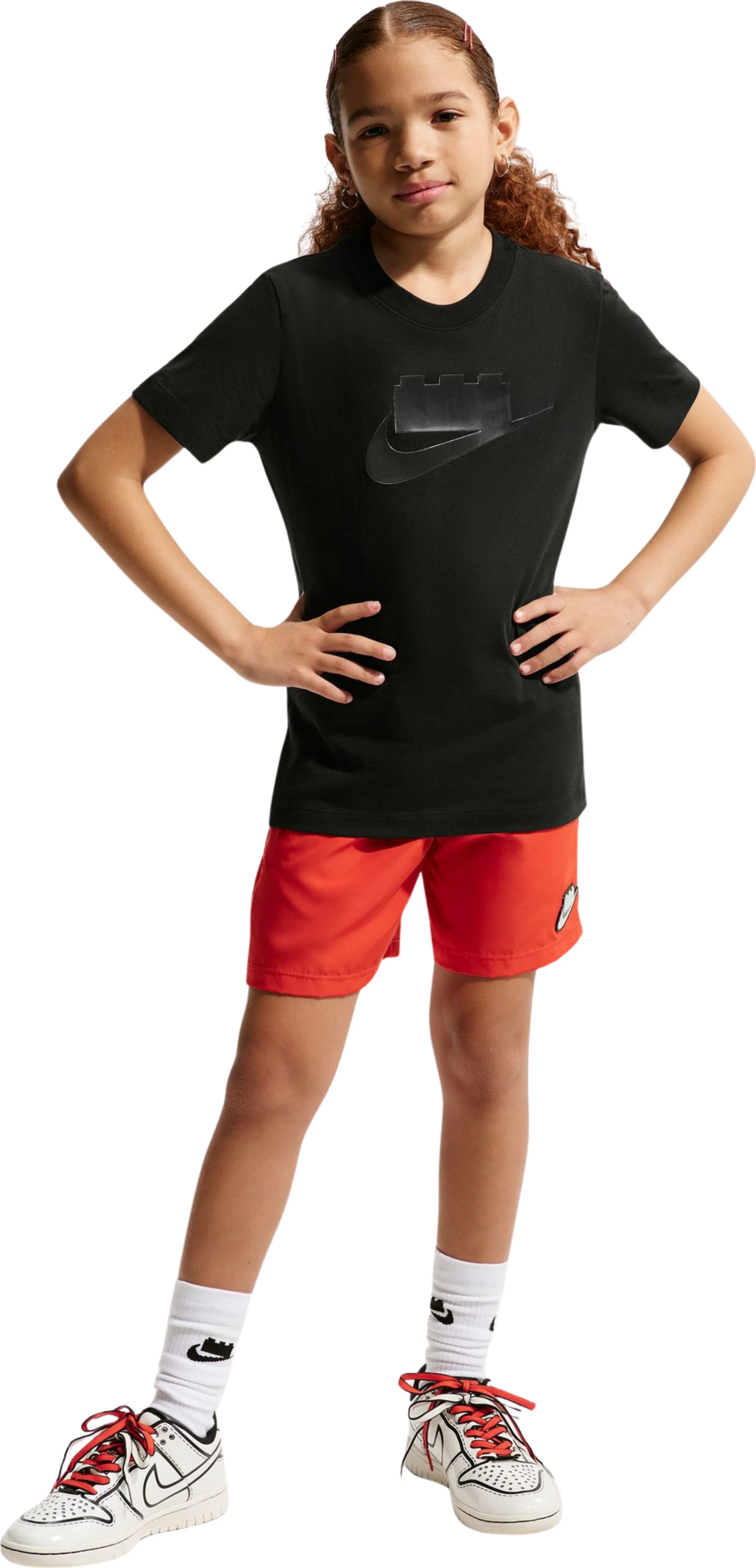 Nike x LEGO collectie T-shirt voor oudere kinderen - zwart