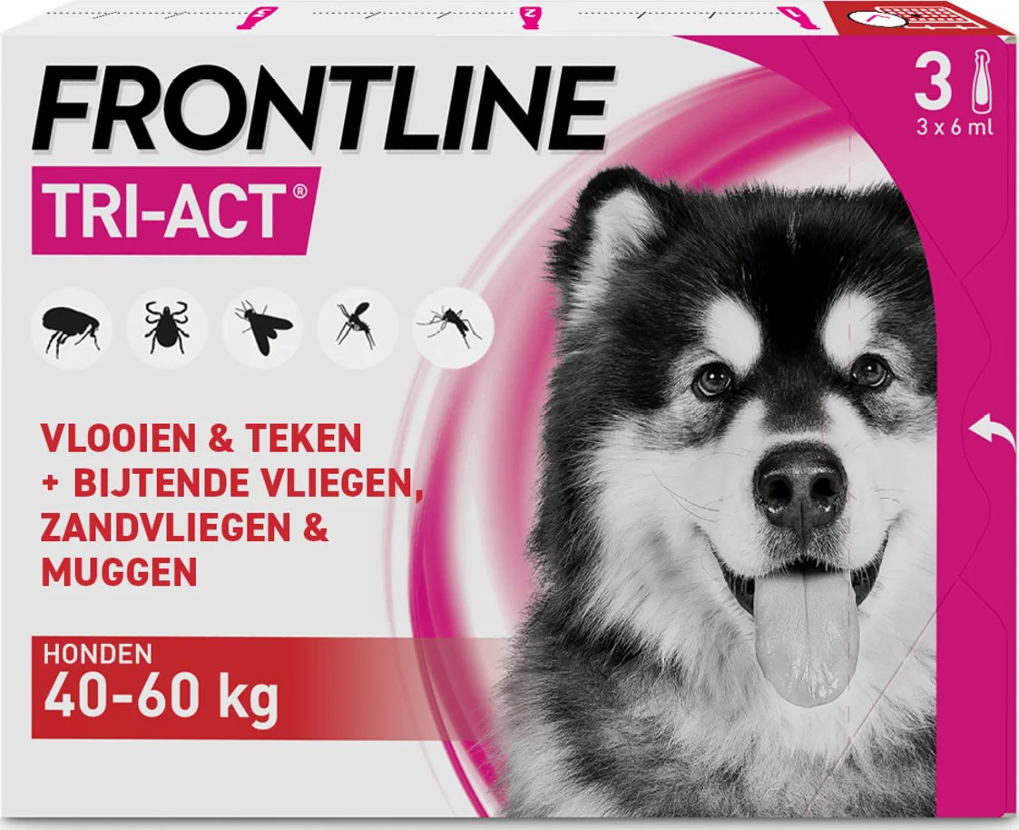 Frontline Tri-Act Anti Vlooien en Teken Druppels XL 3 pipetten