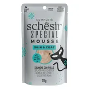 12x Schesir Special Cat Mousse Skin & Coat Zalm & Kip 70 gr