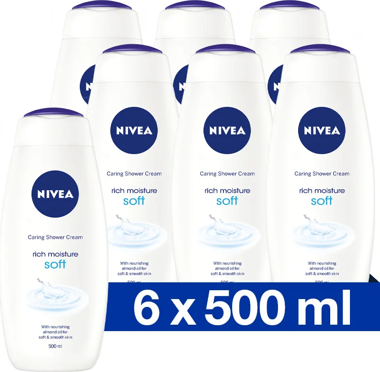 6x NIVEA Douchecrème Soft 500 ml