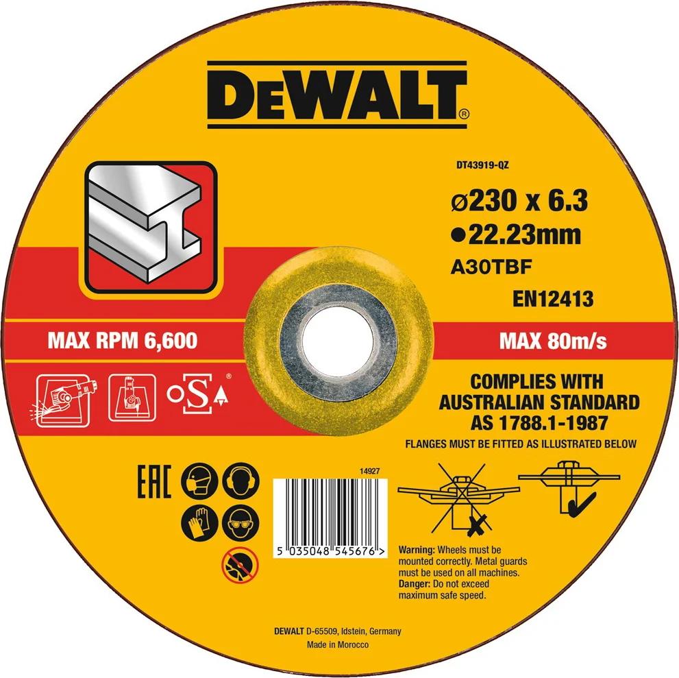 DeWALT DT43919 Afbraamschijf Metaal 230mm