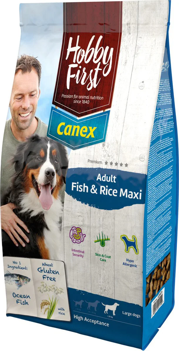 HobbyFirst Canex Hondenvoer Adult Maxi Vis & Rijst 12 kg