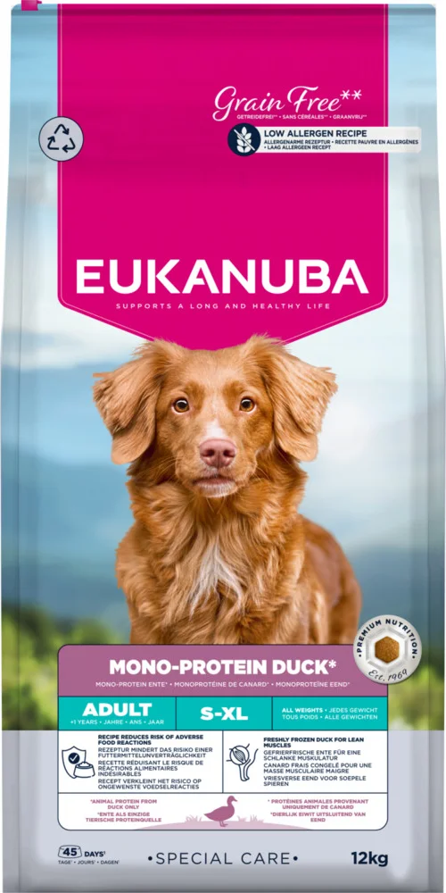 Eukanuba Hondenvoer Droog Special Care Adult Mono-Protein Duck 12 kg