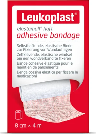 6x Leukoplast Elastomull® haft Fixatiewindsel 4 m x 8 cm