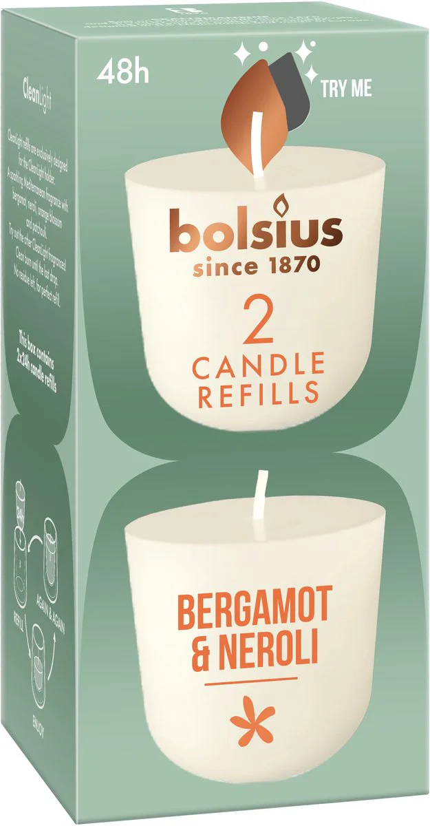 Bolsius Bergamot & Neroli Candle Refills 2ST