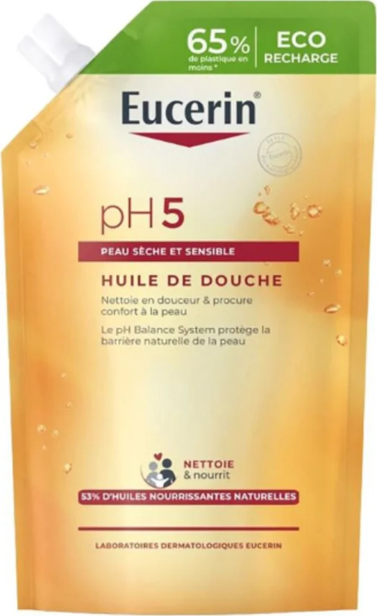 3x Eucerin pH5 Doucheolie Navulverpakking 400 ml