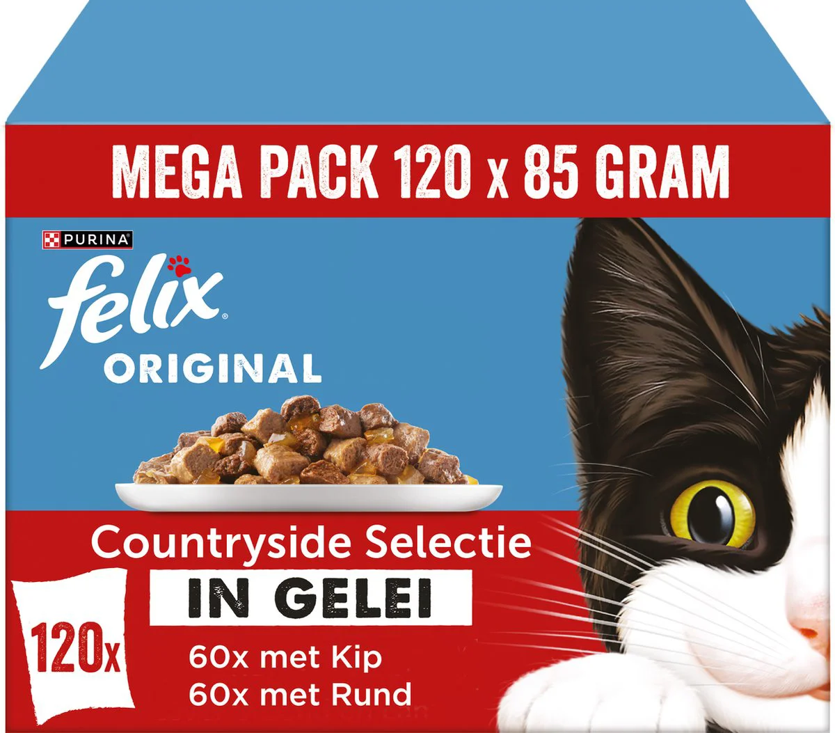 Felix Kattenvoer Nat Pouch Gelei Mix Original Countryside Selection 120 x 85 gr