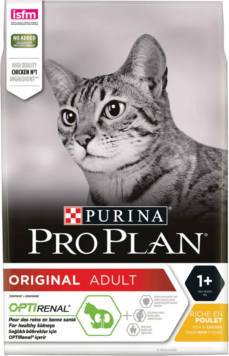 4x Pro Plan Kattenvoer Droog Adult Kat Renal Plus Kip 3 kg