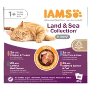 IAMS Delights Adult Land & Sea Gravy Multipack 8 x 85 gr