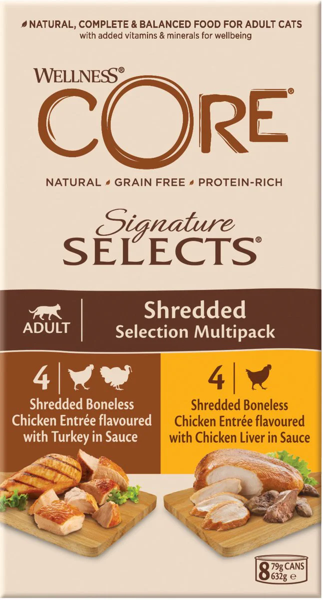 Wellness Core Kattenvoer Signature Selects Shreded 8-pack 8 x 79 gr