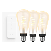 Philips Hue Filament White Ambiance Edison XL 3-pack + dimme