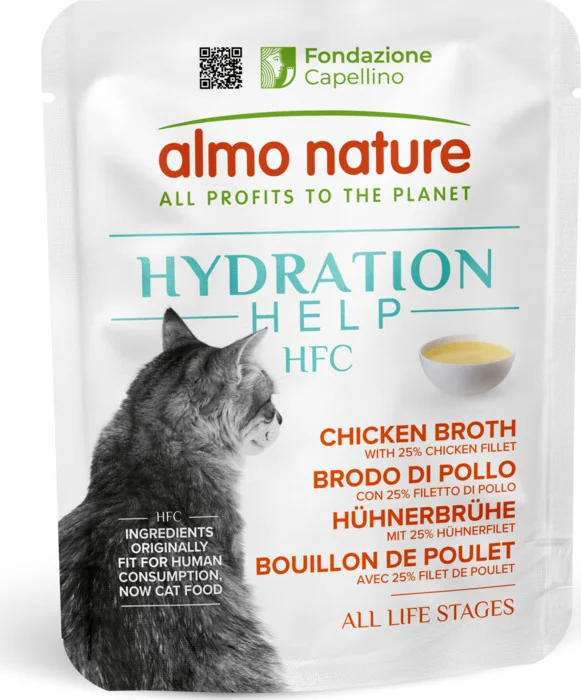 Almo Nature HFC Hydration Help Kattenvoer Kippenbouillon met Kipfilet 50 gr