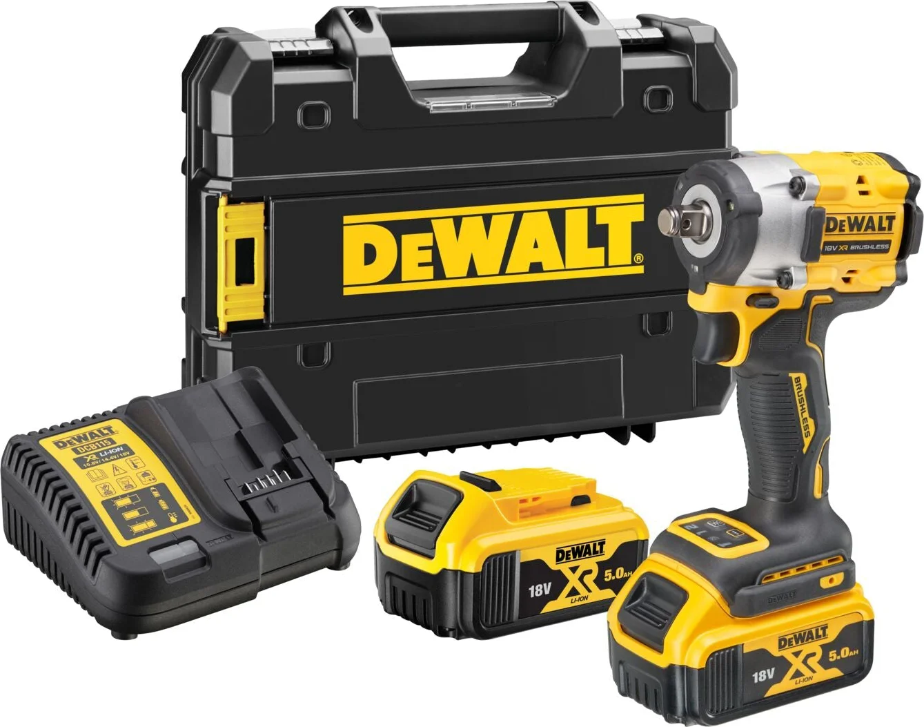 DeWALT DCF921P2T Accu slagmoersleutel 406Nm 1/2" frictiering 18V XR 5.0Ah in TSTAK