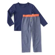 Little Label Pyjama Jongens - Maat 134-140 - Blauw, Wit - Zachte BIO Katoen