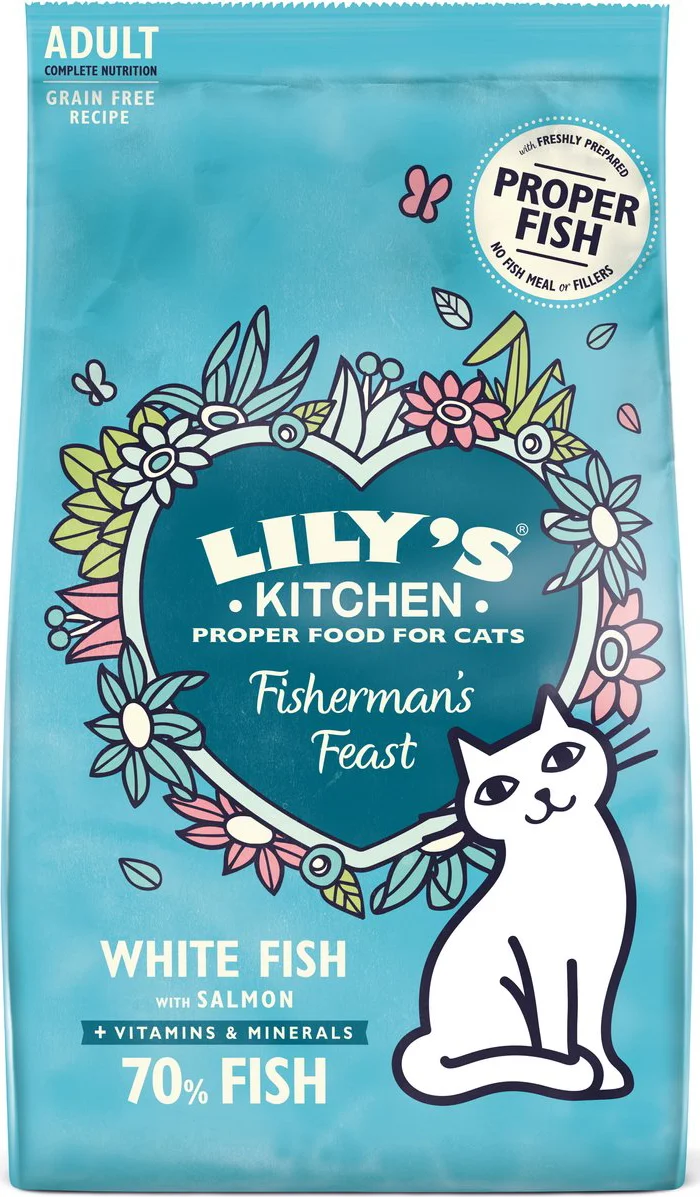 Lily's Kitchen Kattenvoer Droog Adult Witvis & Zalm 2 kg