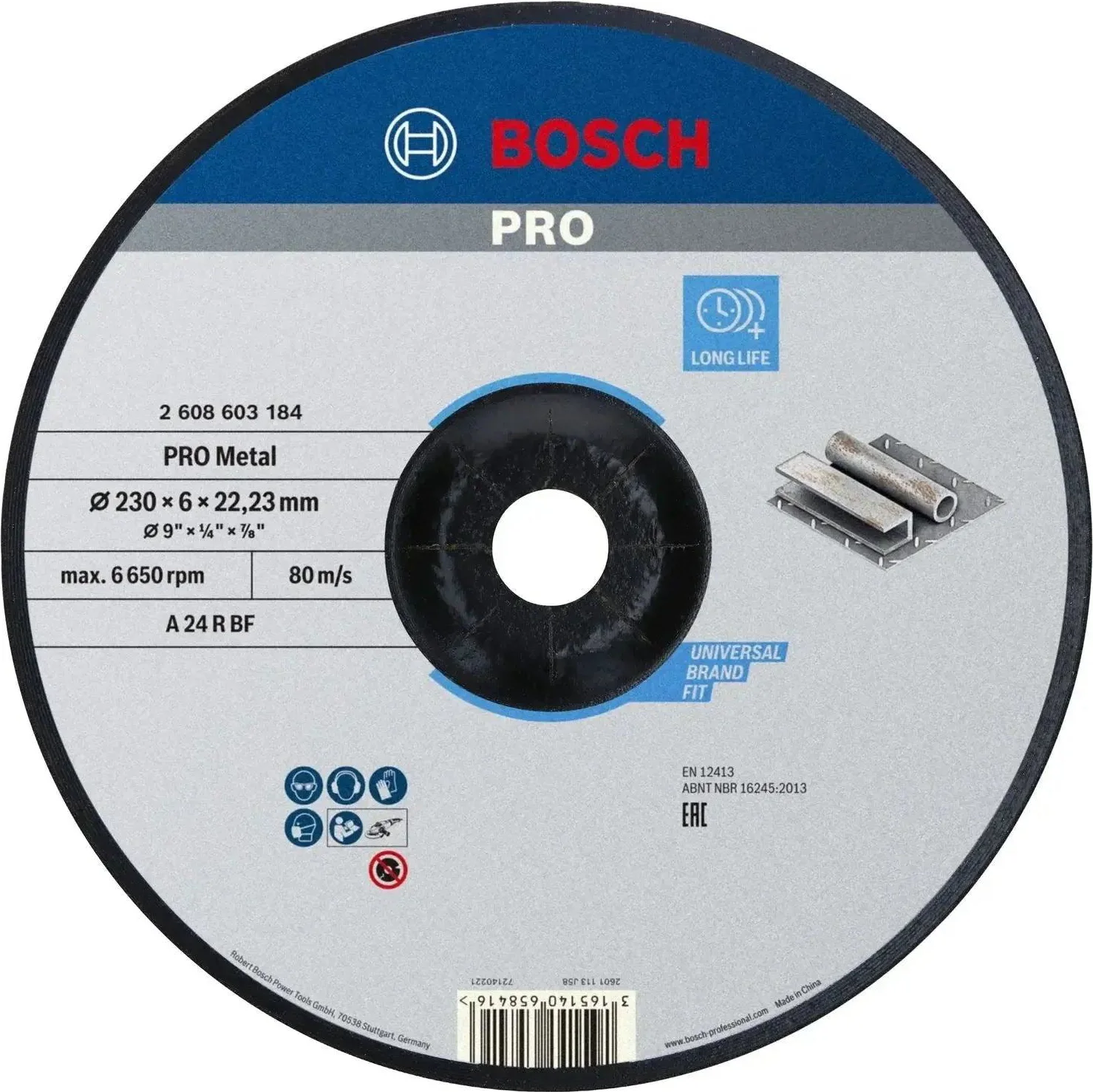 Bosch Professional Afbraamschijf PRO Metal 230x22,23x6,0mm VE=1 - 2608603184