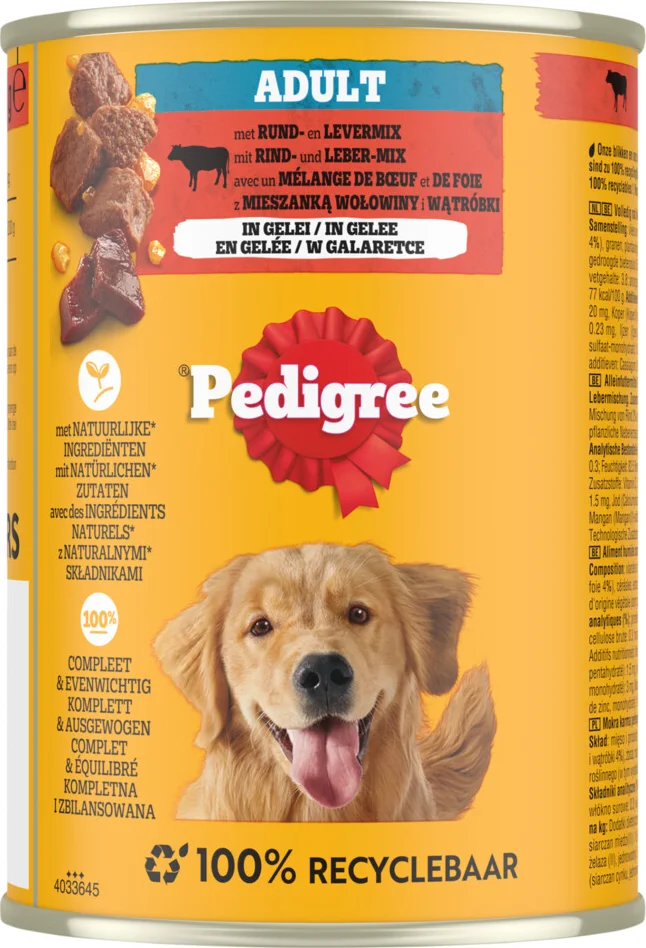 Pedigree Adult Hondenvoer Nat Blik Rund 400 gr