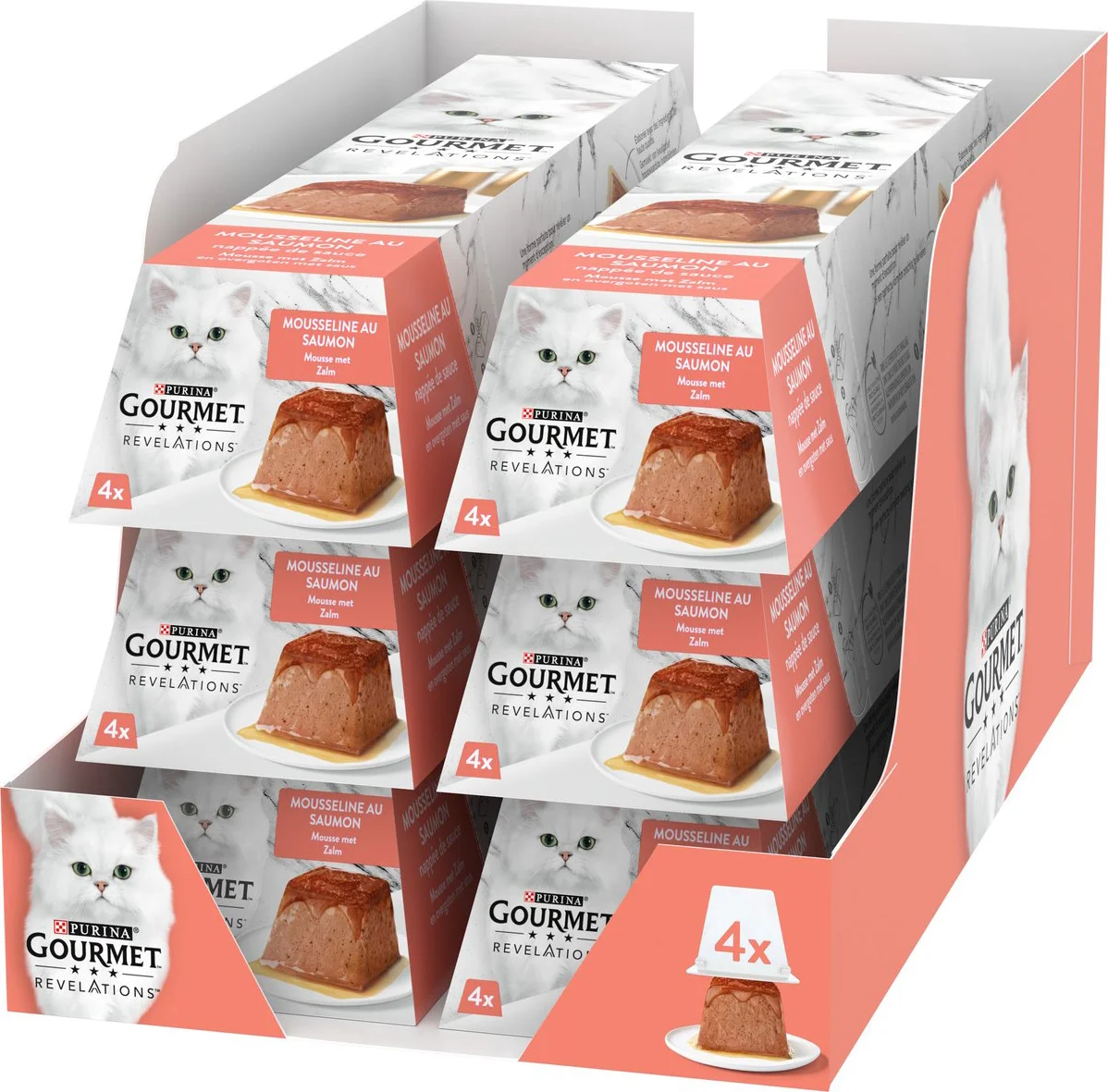 6x Gourmet Revelations Kattenvoer Nat Mousse Zalm 4 x 57 gr