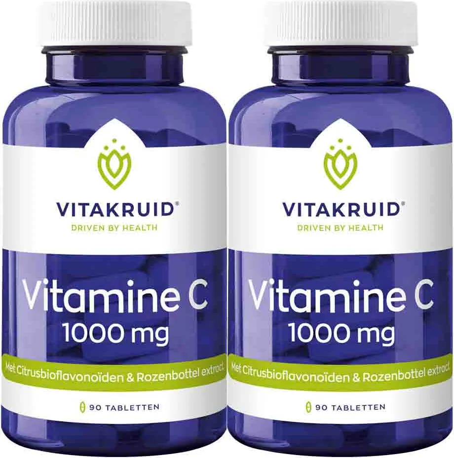 2x Vitakruid Vitamine C 1000 mg 90 tabletten