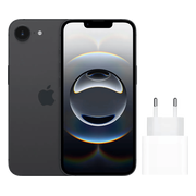 Apple iPhone 16e 128GB Zwart + Apple Snellader