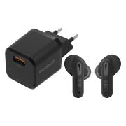 JBL Tune Beam 2 Zwart + BlueBuilt Quick Charge Oplader