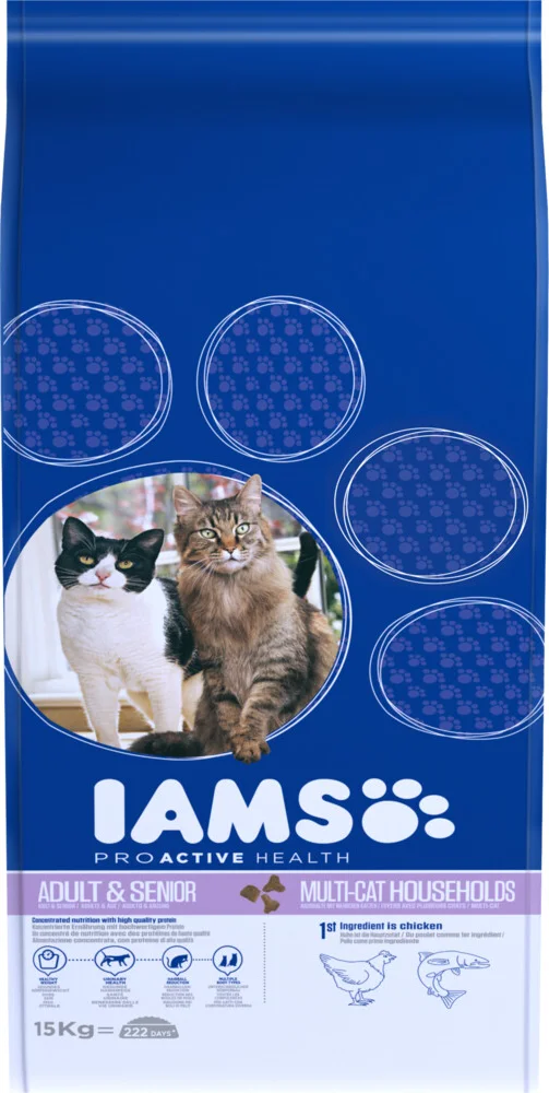 IAMS Kat Adult Multi-Kat Kip & Zalm 15 kg