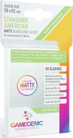 Gamegenic: Matte Board Game Sleeves - Green