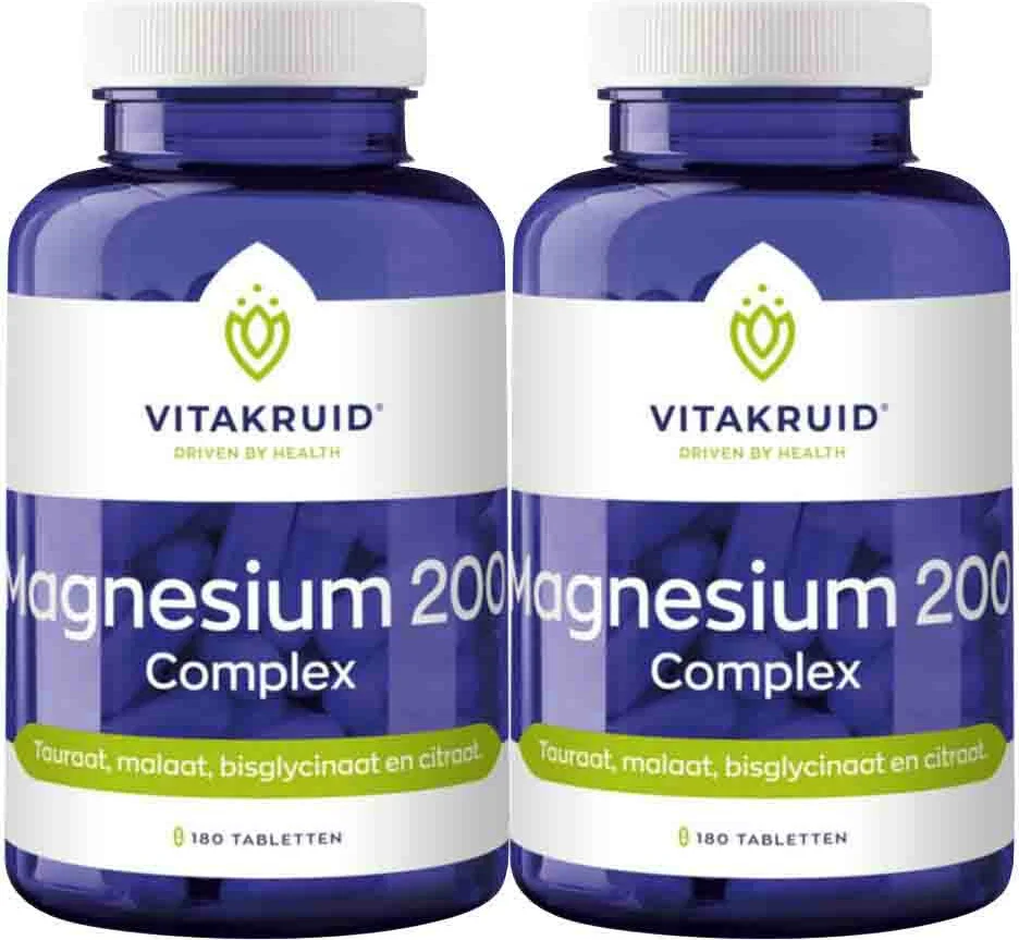 2x Vitakruid Magnesium 200 Complex 180 tabletten