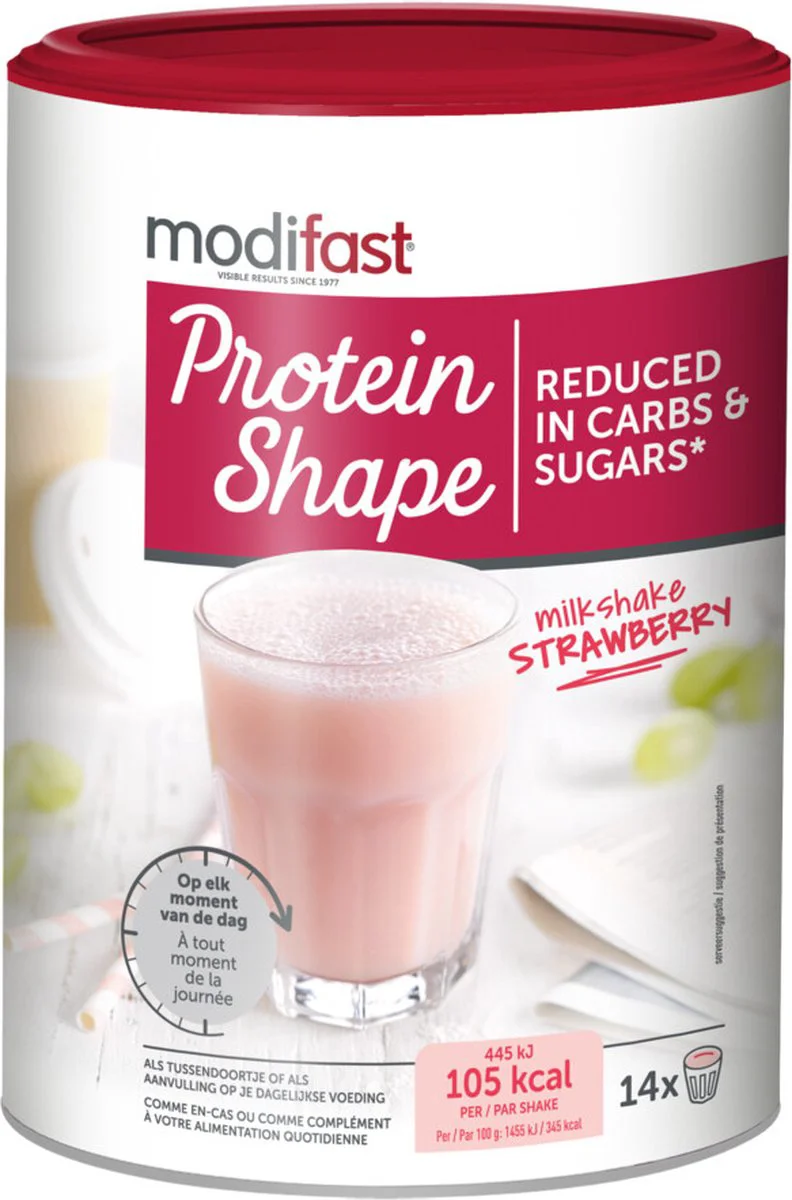 Modifast Protein Shape Milkshake Aardbei 420 gr