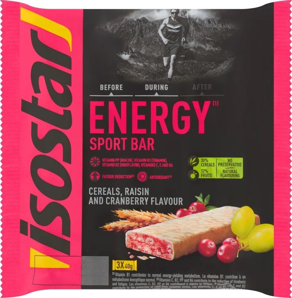 6x Isostar High Energy Sportreep Cranberry 3 x 40 gr