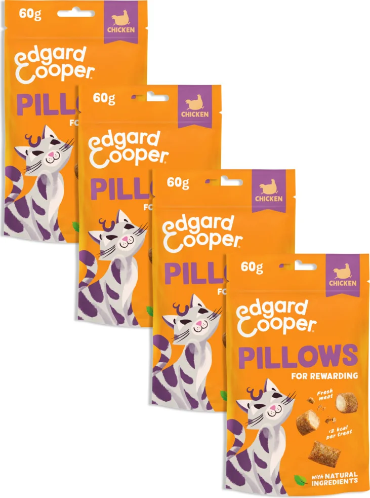 4x Edgard & Cooper Adult Pillows Kattensnack Kip 60 gr