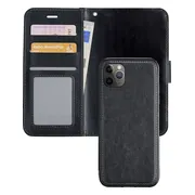 Hoesje - 2 in 1 - Geschikt voor Apple iPhone 11 Pro Max - Met Uitneembare Hard Cover - Kunstleer - Bookcase - Wallet Case - Met Pasjeshouder - Book Case - Uitneembaar - Pashouder - Telefoonhoes - Zwart