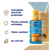 6x NIVEA Sun Protect & Bronze Zonnebrand Olie Spray SPF 20 200 ml