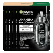 5x Garnier SkinActive Tissue Gezichtsmasker Pure Charcoal