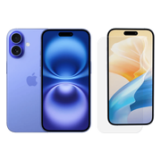 Apple iPhone 16 128GB Blauw + BlueBuilt Screenprotector Glas