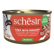 12x Schesir Kattenvoer Tonijn - Garnaal in Gelei 85 gr