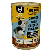 Rokus Kattenvoer Blik Kitten Kipbrokjes in Jus 415 gr