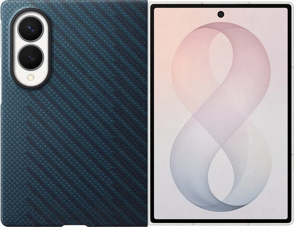 Samsung Galaxy Z Fold 8 Carbon Back Cover met Magneet Blauw
