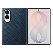 Samsung Galaxy Z Fold 8 Carbon Back Cover met Magneet Blauw