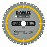 DeWALT Cirkelzaagblad voor Hout | Construction | Ø 165mm Asgat 20mm 36T - DT1950-QZ